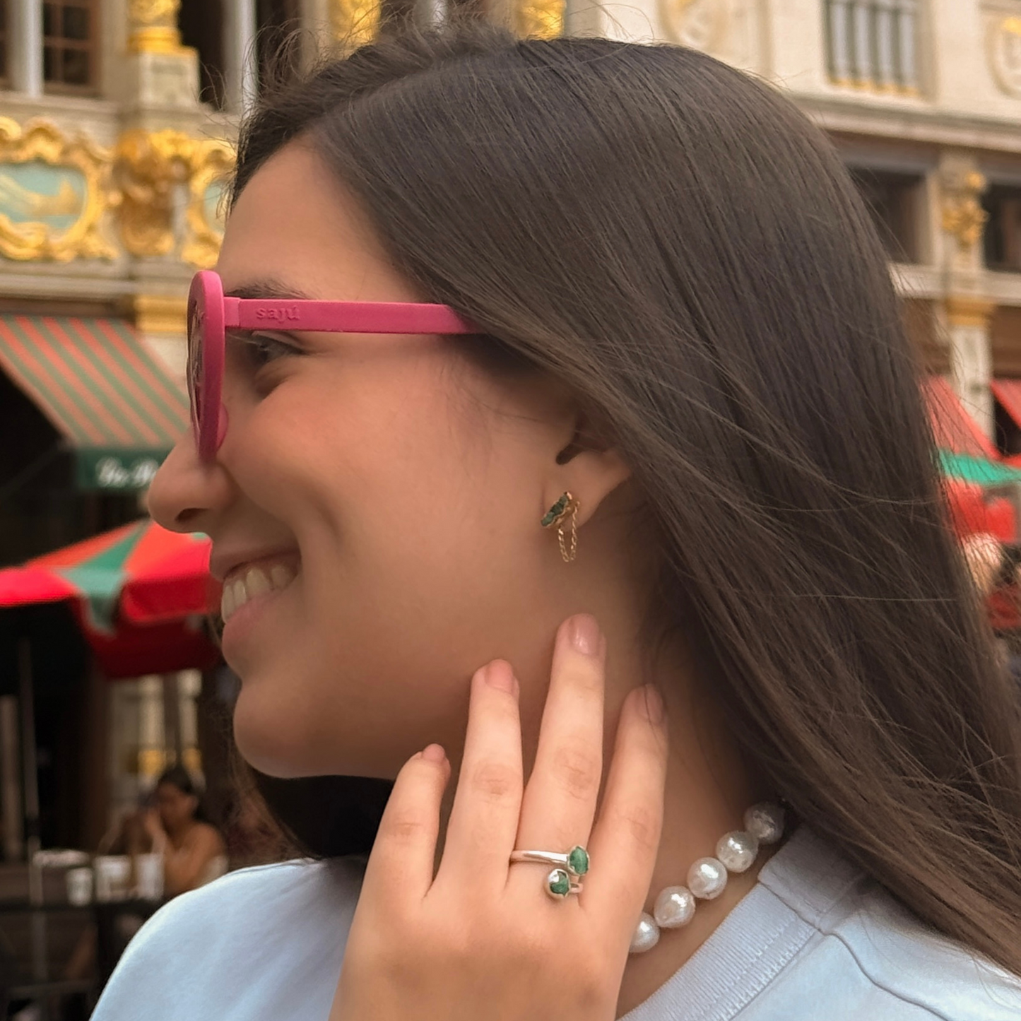Aretes esmeraldas Happy Tears
