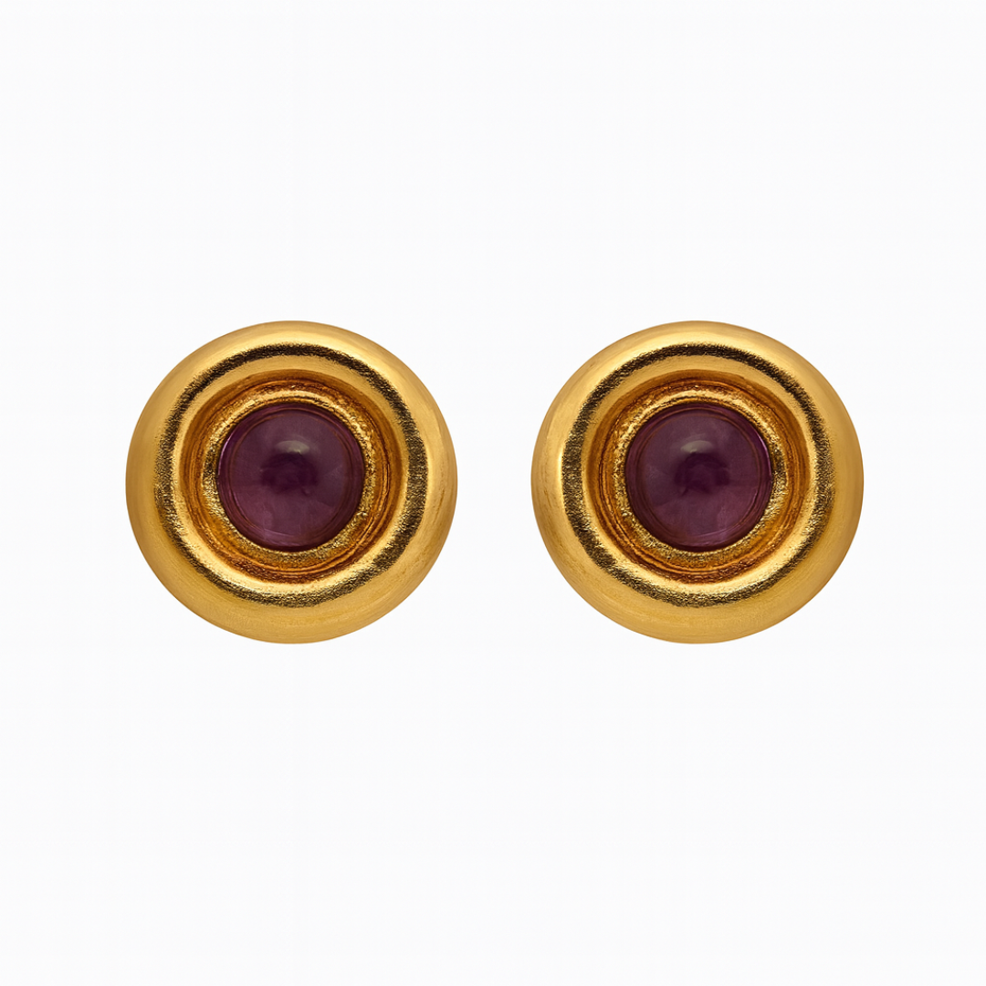 Aretes Clásico amatista.