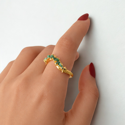 Anillo Olas de Esmeralda.