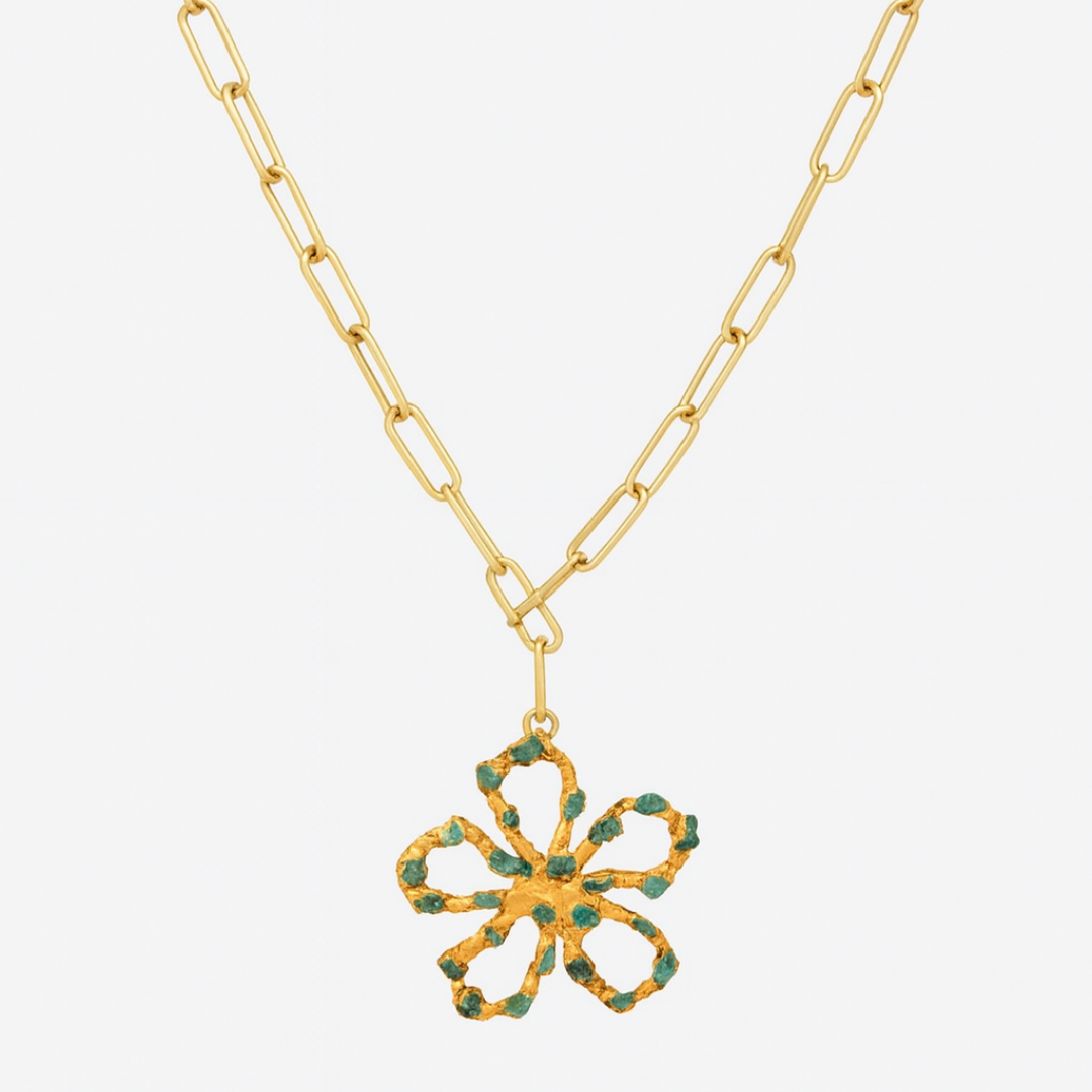 Collar Florecer Esmeraldas